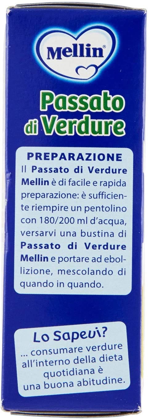 Mellin Passato di Verdure per bambini, 8 bustine da 8g