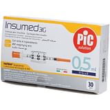 SIRINGA PER INSULINA PIC INSUMED 0,5 ML 100 UI AGO GAUGE 31 LUNGHEZZA 8 MM SENZA SPAZIO MORTO 3 SACCHETTI DA 10 PEZZI
