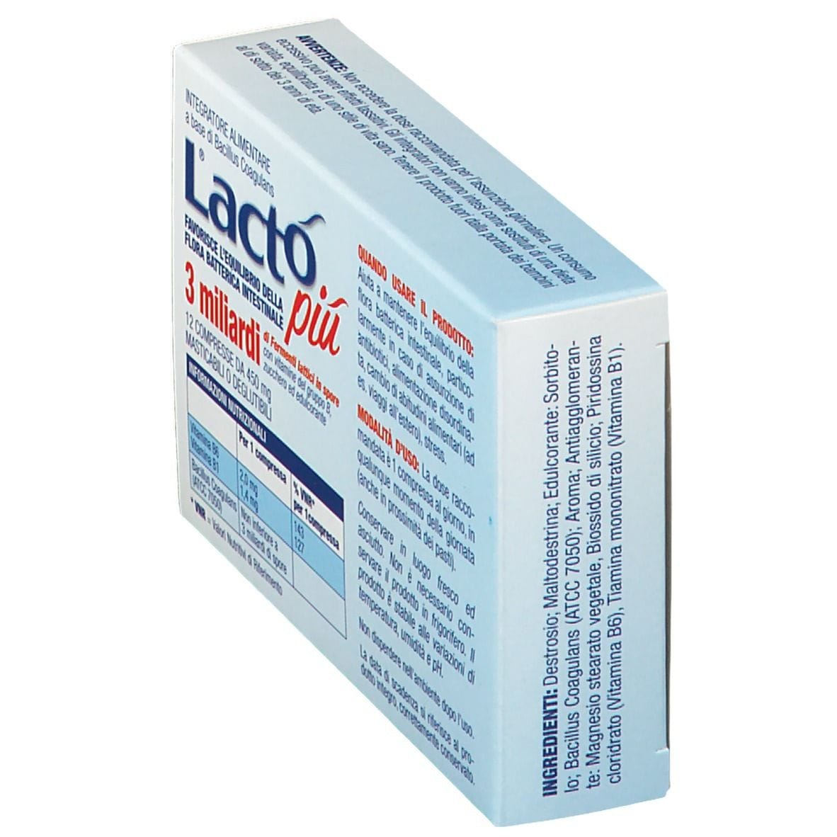 LACTO PIU 3 MILIARDI 12 COMPRESSE