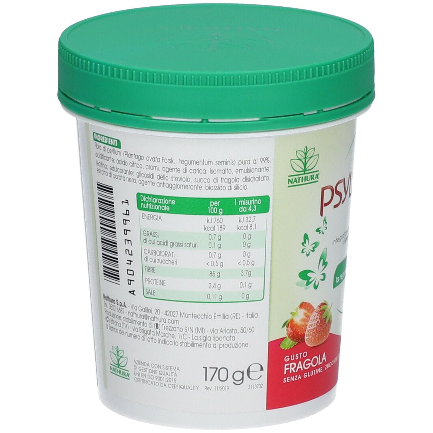 PSYLLOGEL FIBRA FRAGOLA VASO 170 G