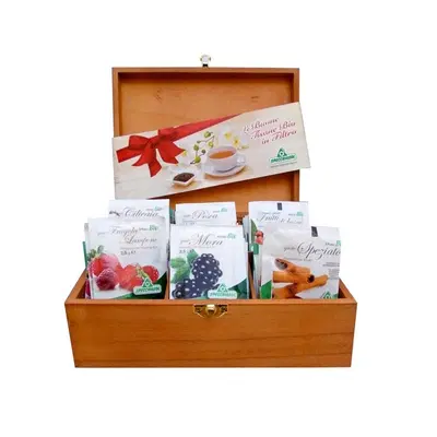 INFUSI BIO CONFEZIONE REGALO IN LEGNO 60 FILTRI INFUSI BIO CONFEZIONE REGALO IN LEGNO 60 FILTRI