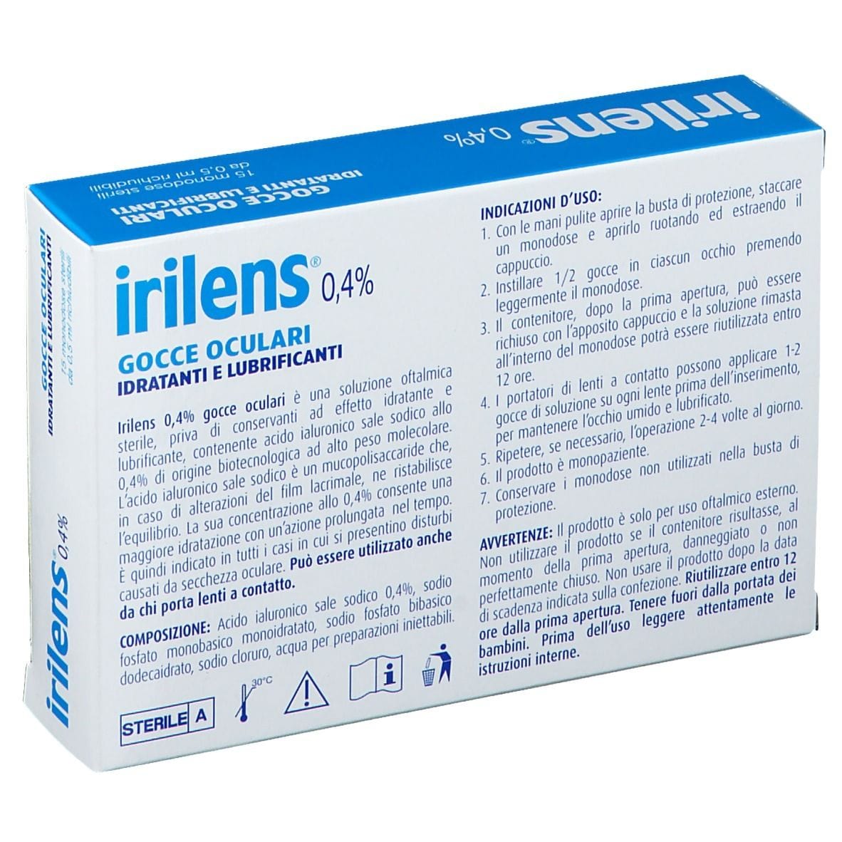 IRILENS GOCCE OCULARI 15 AMPOLLE MONODOSE RICHIUDIBILI 0,5 ML