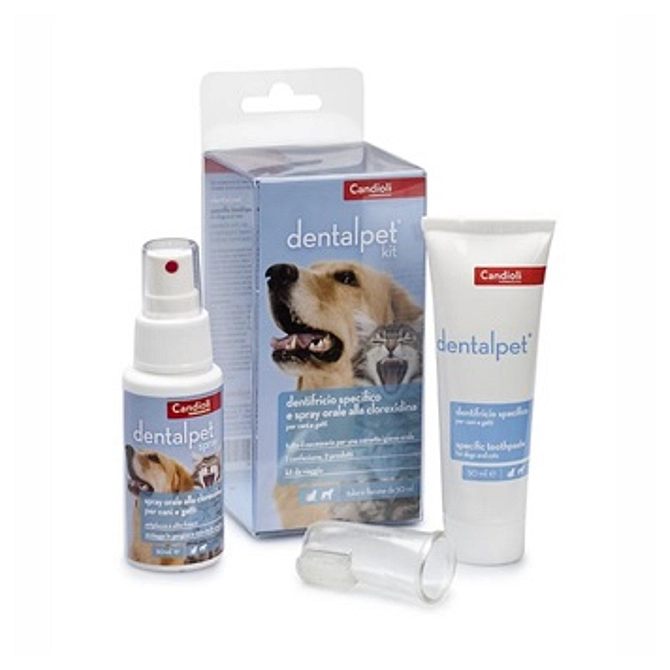 Dentalpet Kit Dentifricio 50 Ml+Spray Orale 50 Ml+1 Ditale
