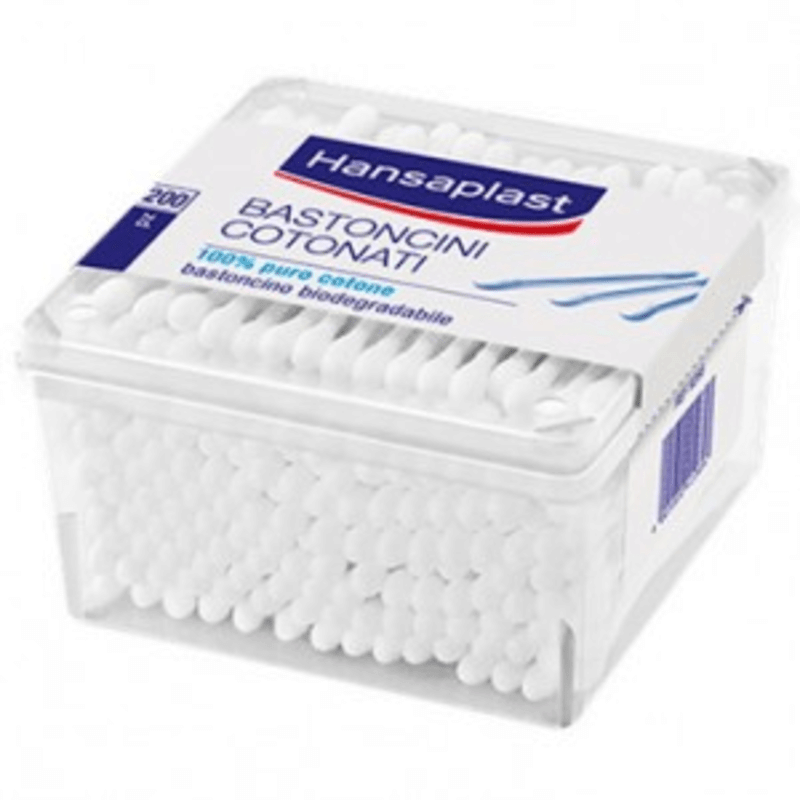 Bastoncini Cotone Hansaplast 200 pezzi, biodegradabili