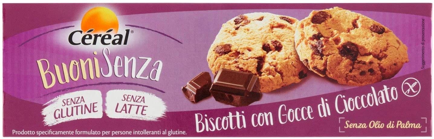 Biscotti senza glutine Céréal con gocce di cioccolato 150g