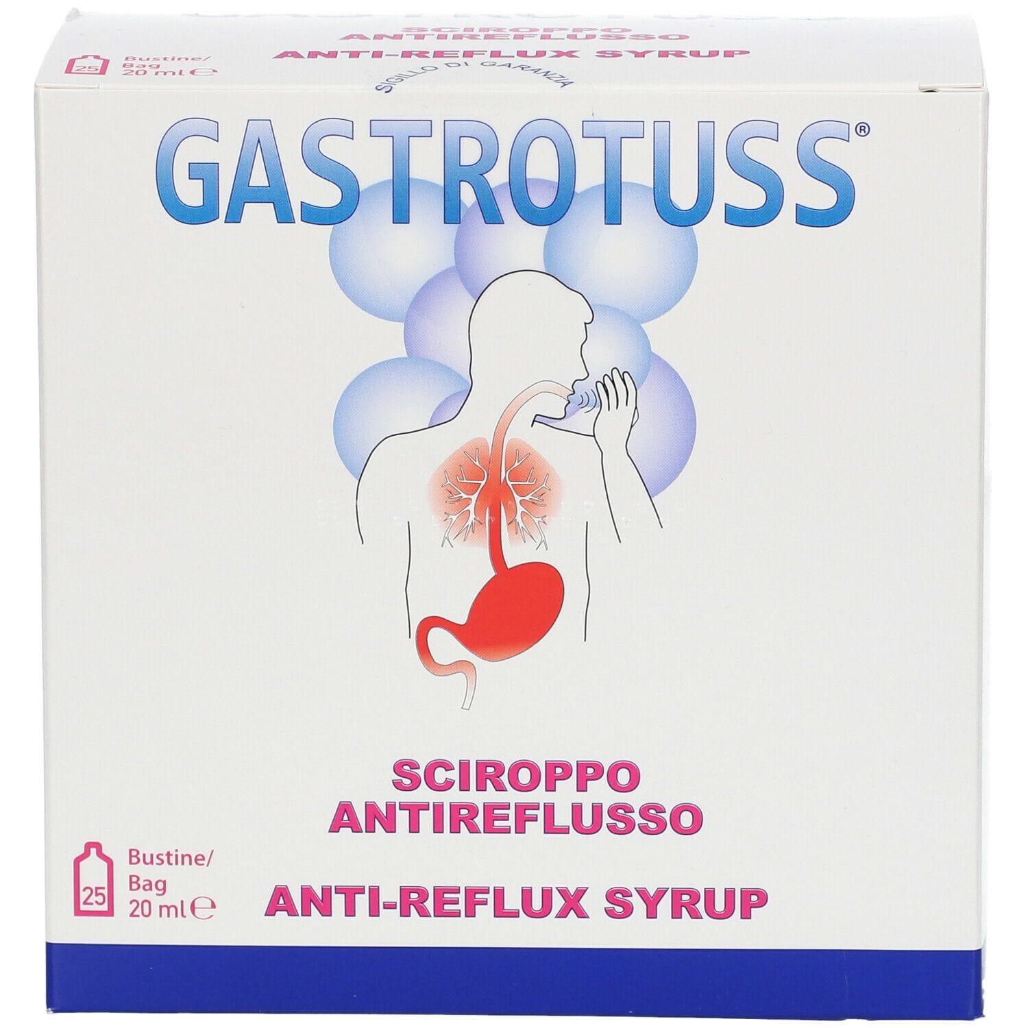 Gastrotuss Sciroppo Antireflusso, 25 bustine monodose 20ml