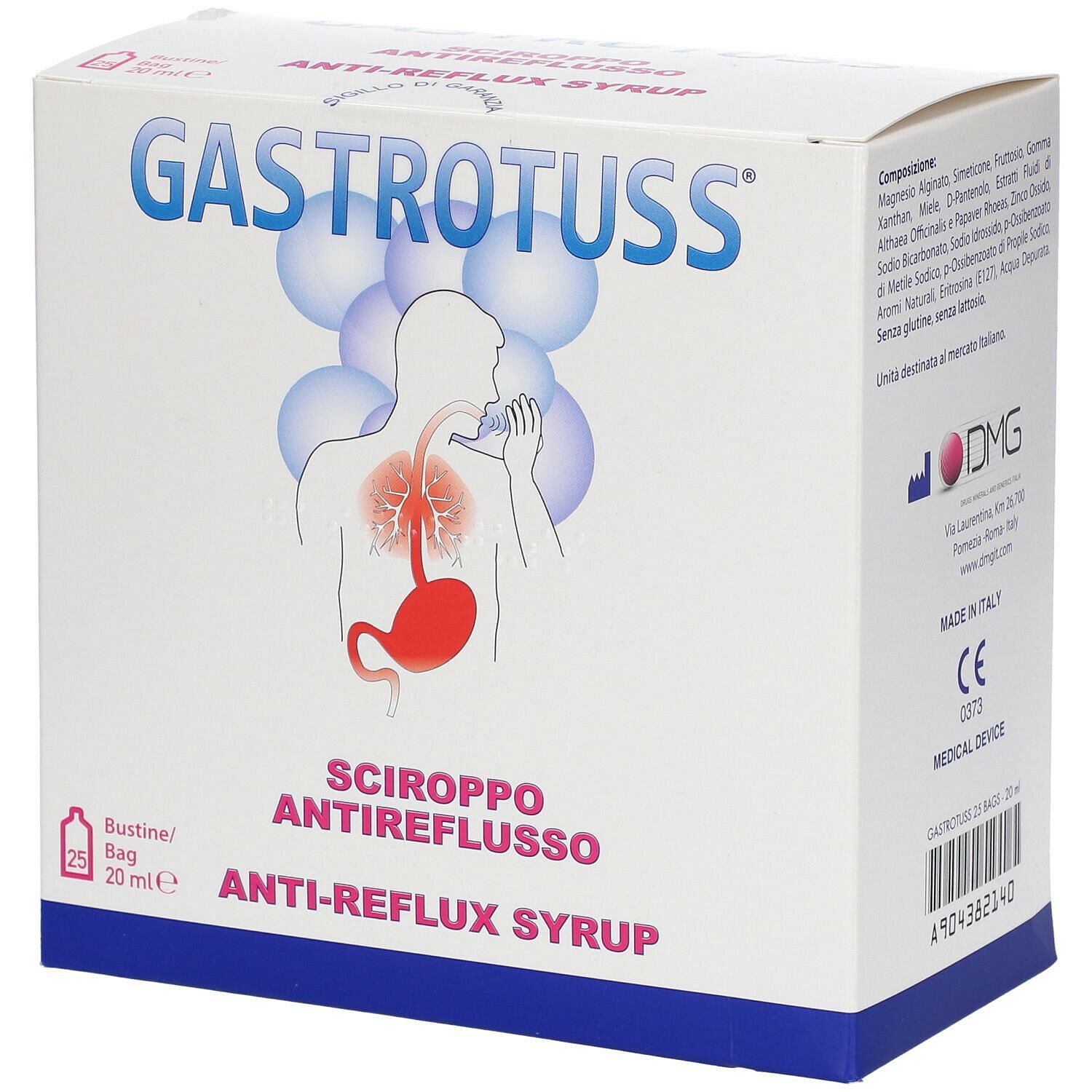 Sciroppo Antireflusso Gastrotuss 25 Bustine Monodose 20 Ml