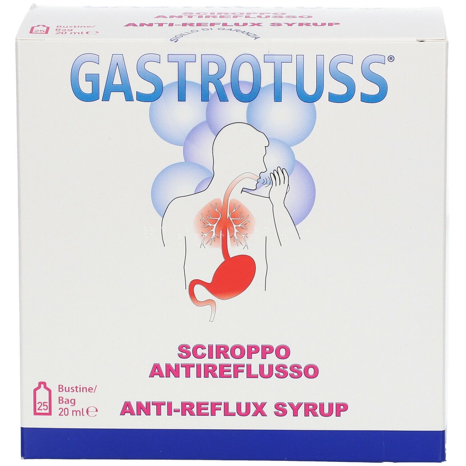 SCIROPPO ANTIREFLUSSO GASTROTUSS 25 BUSTINE MONODOSE 20 ML
