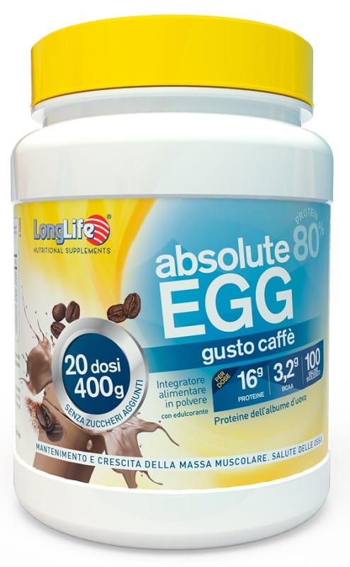 Integratore proteico LongLife Absolute Egg gusto caffè 400g