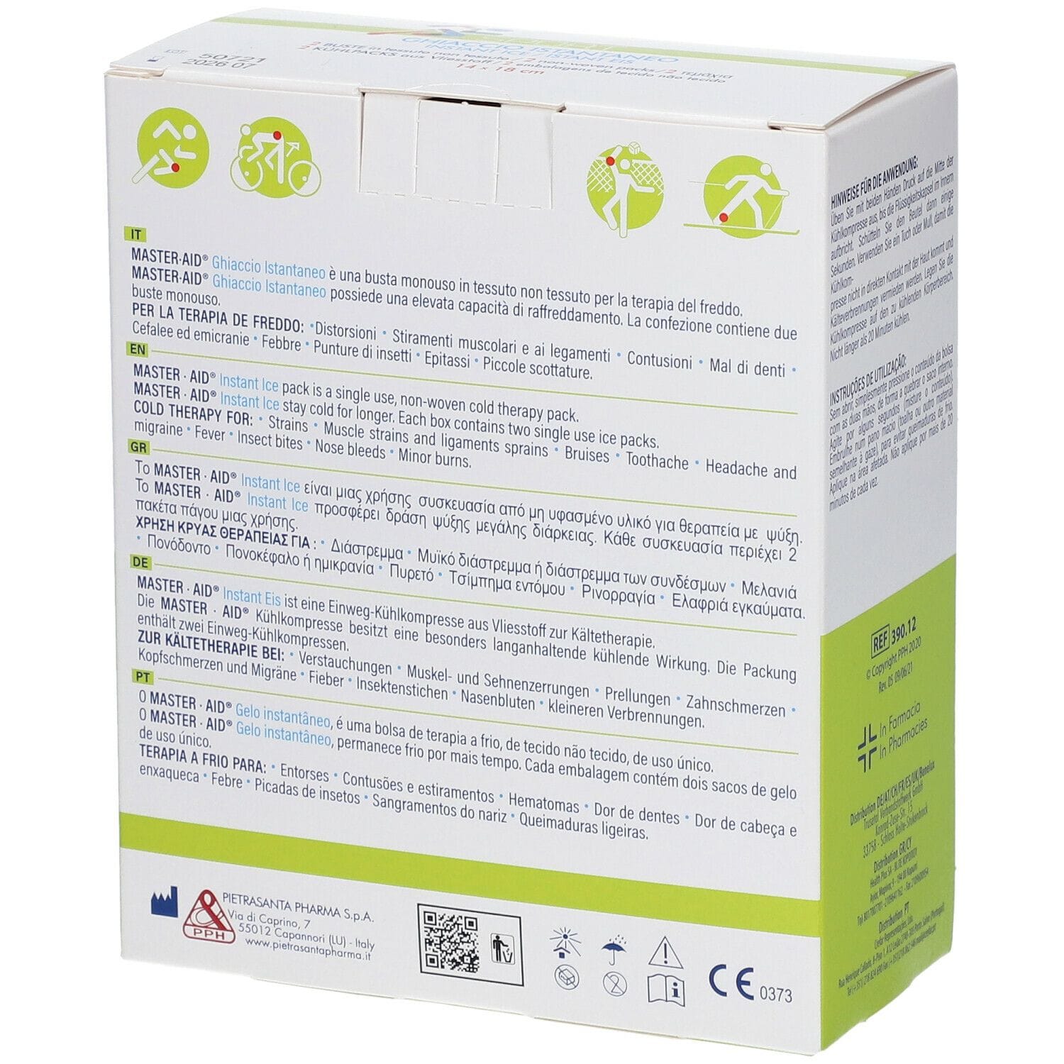 Ghiaccio Istantaneo Master-Aid Sport per terapia freddo, 2 pz