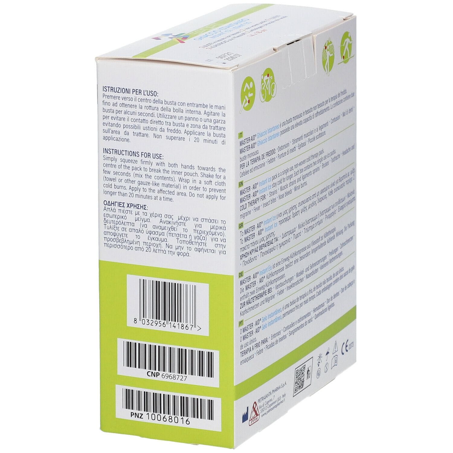 Ghiaccio Istantaneo Master-Aid Sport per terapia freddo, 2 pz