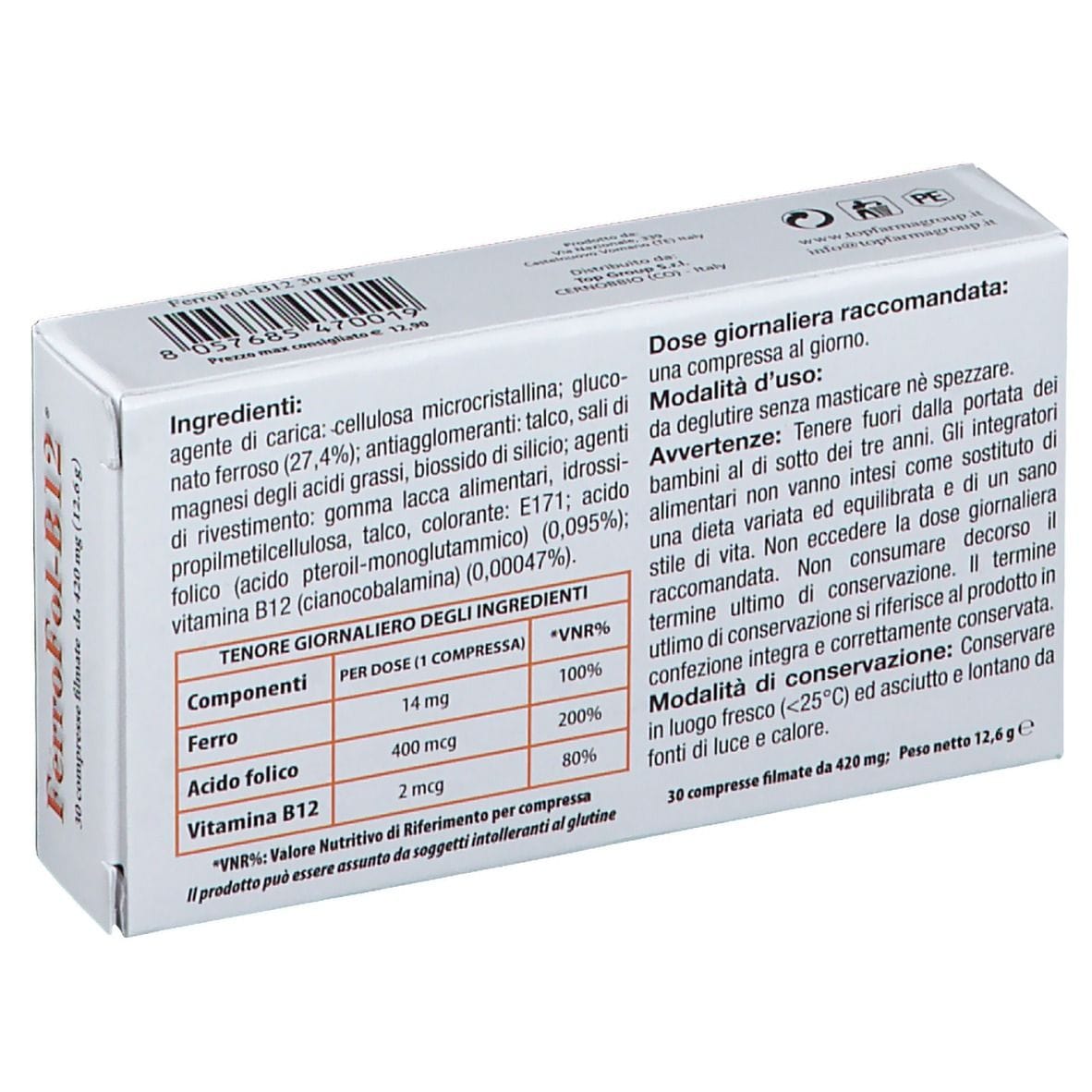 FERROFOL B12 30 COMPRESSE RIVESTITE