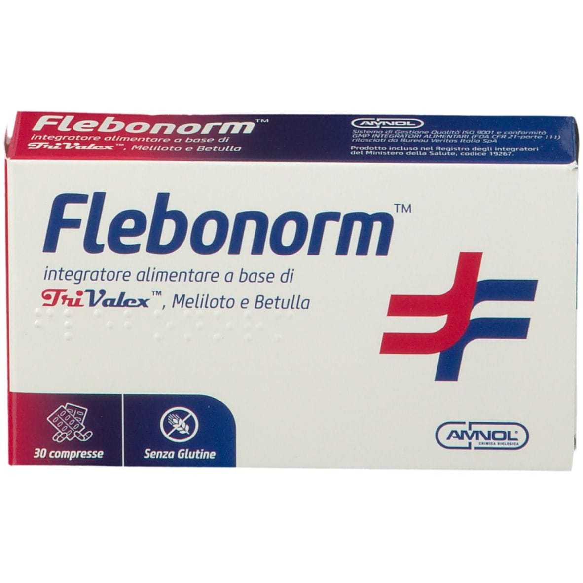 Integratore Flebonorm per drenaggio e microcircolo, 30 cpr