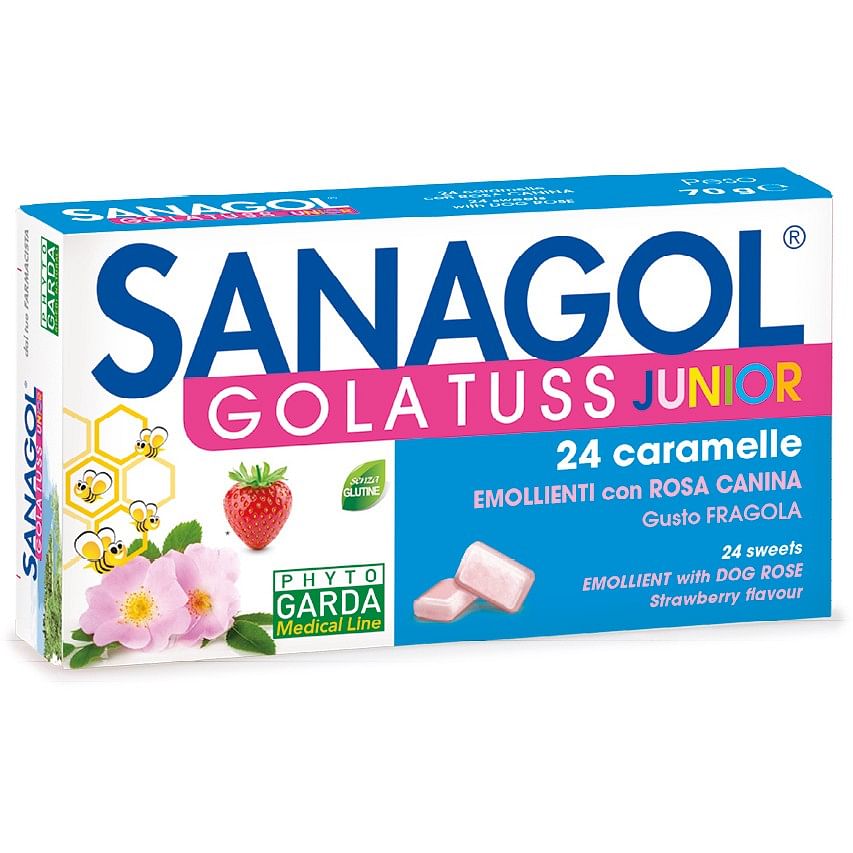 Sanagol Gola Tuss Junior Fragola 24 Caramelle