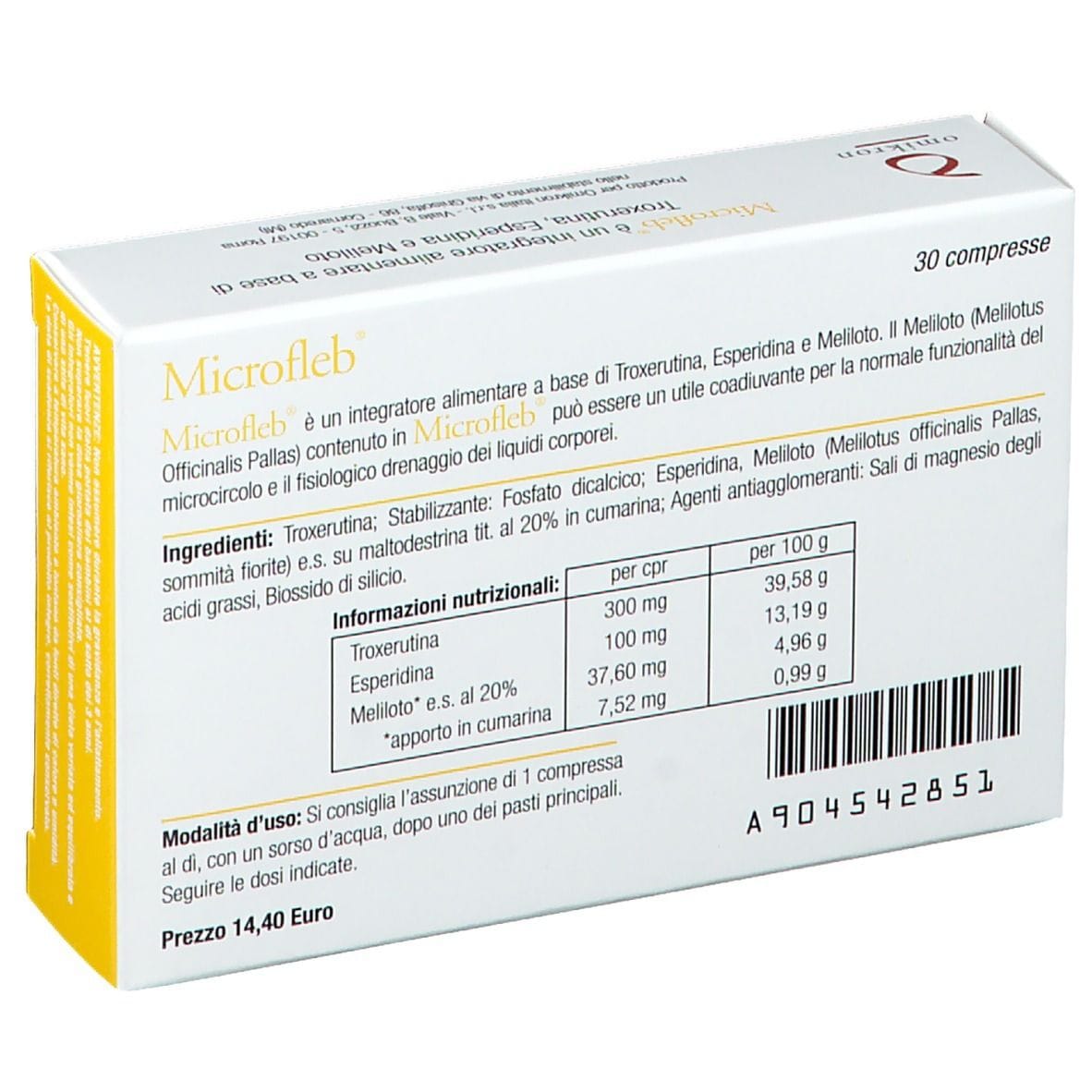 Integratore Microfleb per il microcircolo, 30 compresse