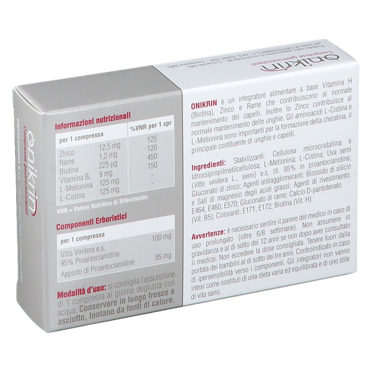 ONIKRIN 30 COMPRESSE