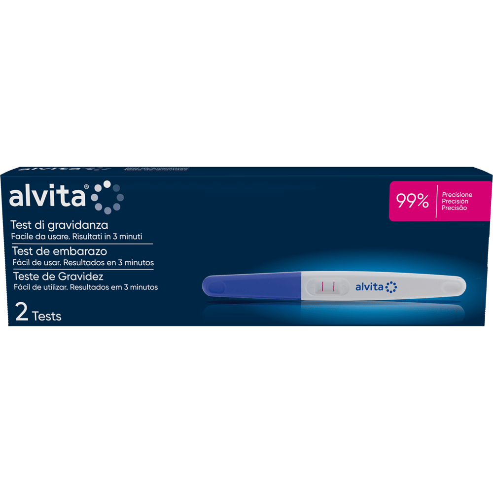 Test di gravidanza Alvita, 2 pezzi, sensibilità 25 mlU/ml