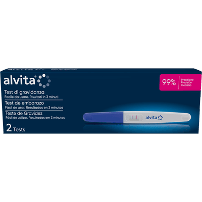 Test di gravidanza Alvita, 2 pezzi, sensibilità 25 mlU/ml