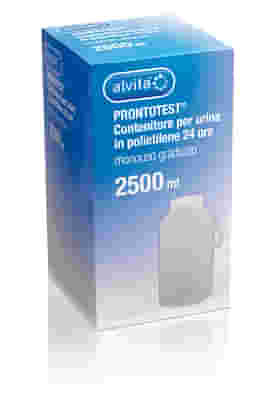 CONTENITORE PER URINA ALVITA PRONTOTEST IN POLIETILENE 24 ORE GRADUATO 2500ML