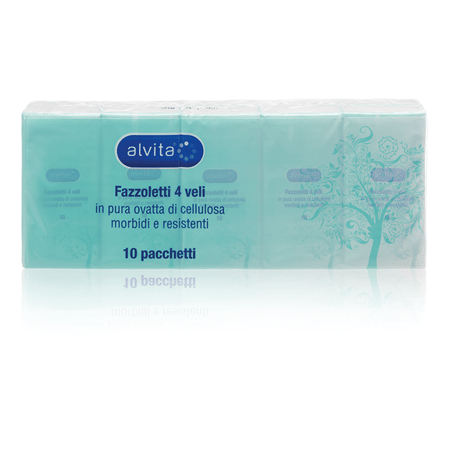 Fazzoletti Alvita morbidi e resistenti, confezione da 10