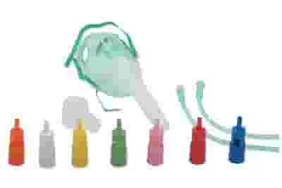 Maschera Venturi per ossigenoterapia con raccordi colorati