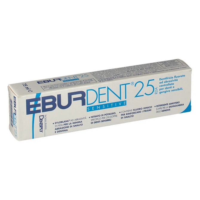 Eburdent 25 Rda Sensitive Dentifricio Ad Abrasivita' Controllata Per Denti E Gengive Sensibili 75 Ml