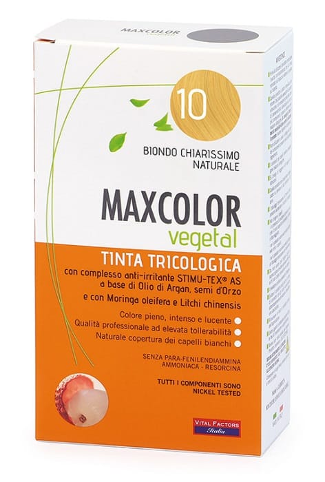 Tintura capelli MAX Color Vegetal 10, formula ipoallergenica 140ml