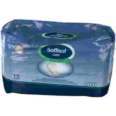 PANNOLONE PER INCONTINENZA CON PROTEZIONI DISCRETE MORBIDE E ANATOMICHE CON NUCLEO SUPER ASSORBENTE E UNO SPECIALE FILTRANTE ESTERNO TRASPIRANTE SOFFISOF LADY SUPER 15 PEZZI