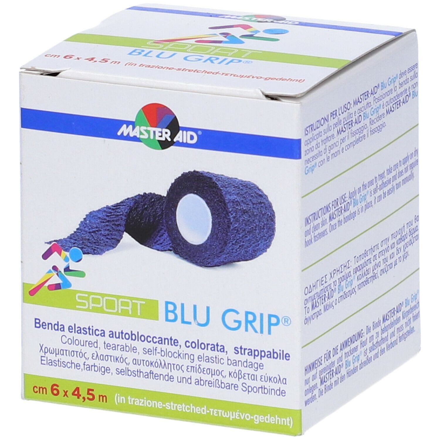 Benda elastica autobloccante Master-Aid Blu Grip 6x4,5m