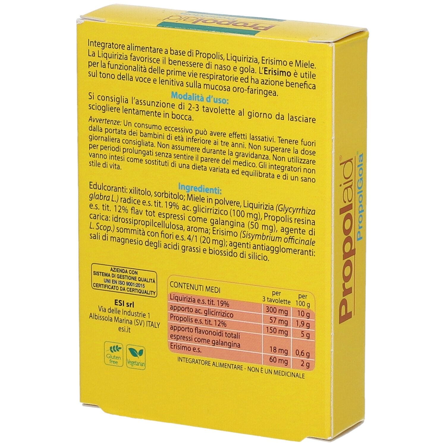 ESI PROPOLAID TAVOLETTE GOLA MIELE 30 TAVOLETTE