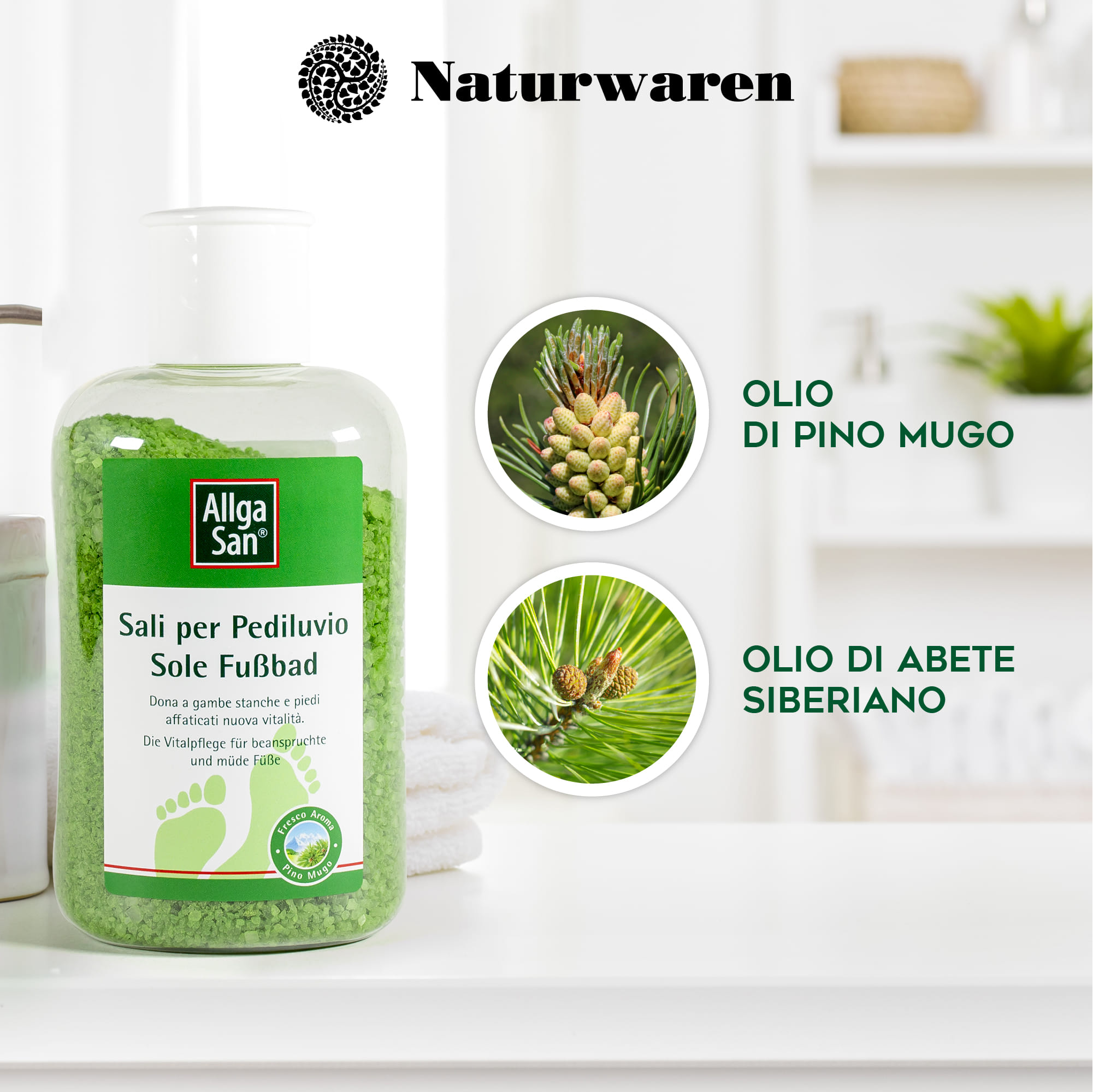 Sali Pediluvio Allgasan all'olio di pino mugo, 350ml