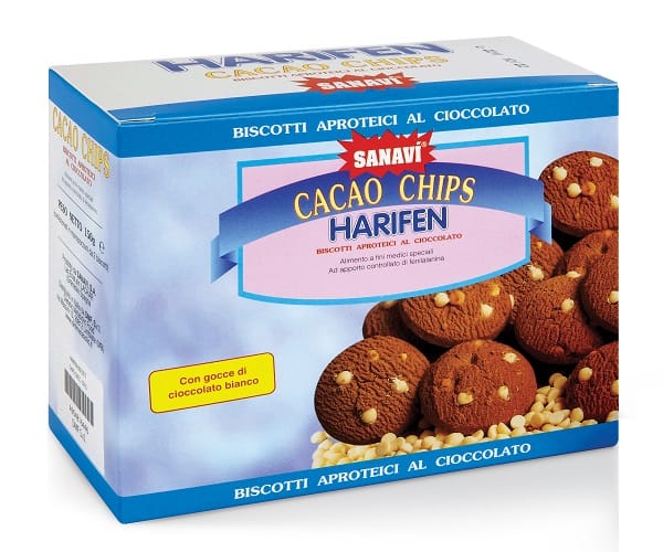 Biscotti aproteici Harifen Chips Cacao Bianco 150g