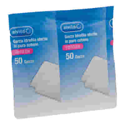 Garza Idrofila Sterile Alvita 10x10cm, 50 compresse