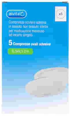 COMPRESSA OCULARE AUTOADESIVA ALVITA TNT OVALI 6,5X9,5CM 5 PEZZI