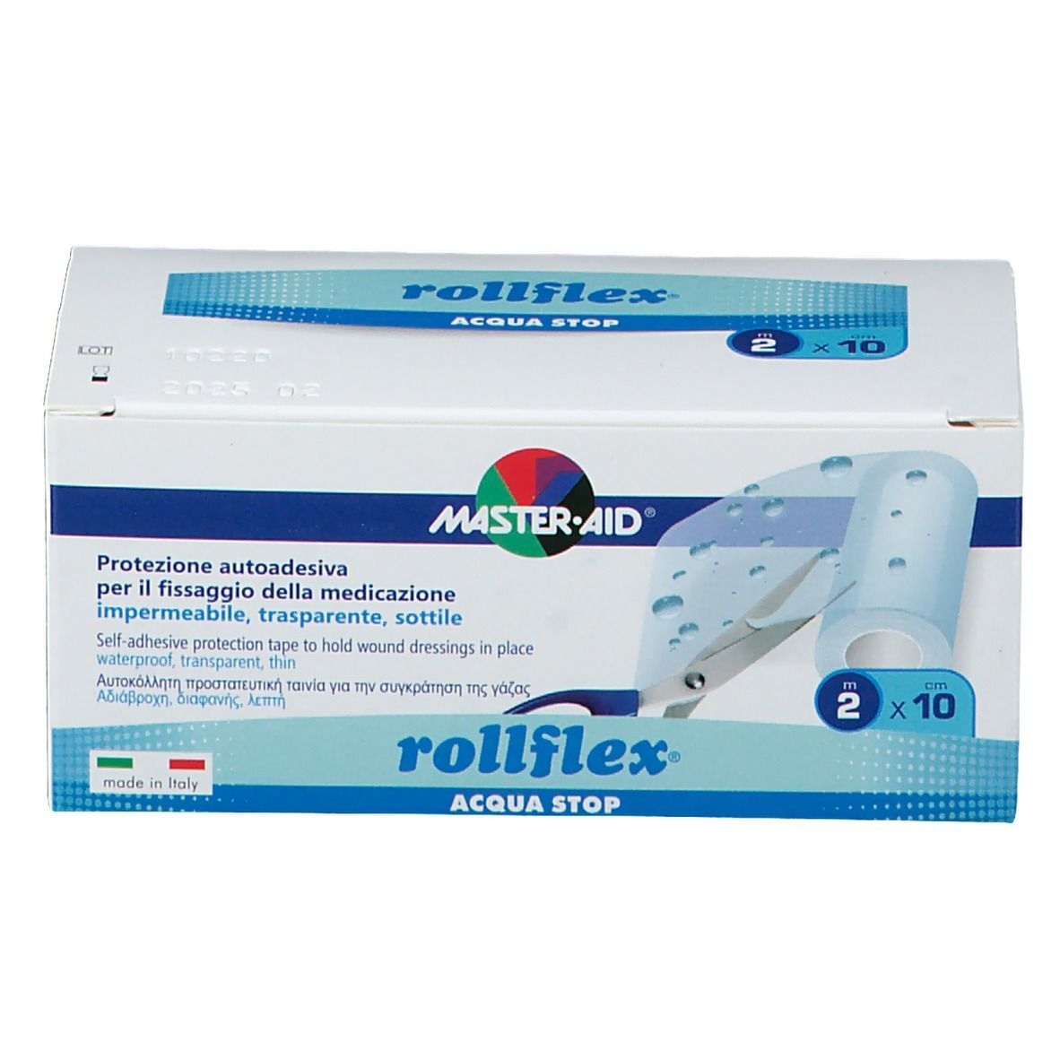 CEROTTO ADESIVO IMPERMEABILE MASTER-AID ROLLFLEX ACQUASTOP 2X10