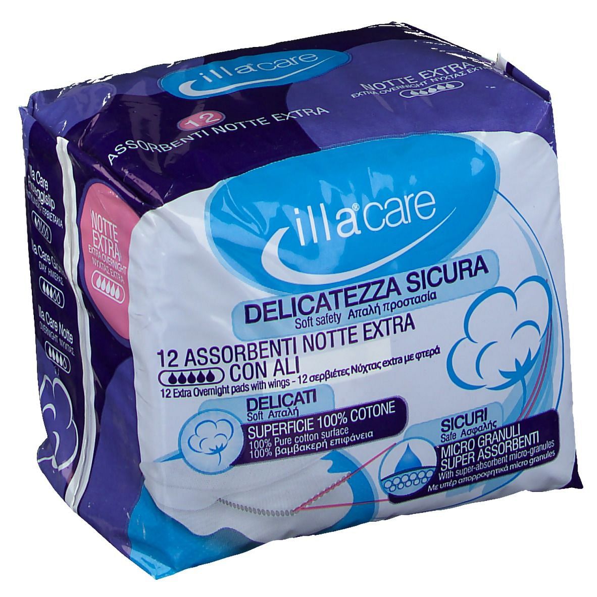 Illa Care Assorbente Notte Extra 12 Pezzi