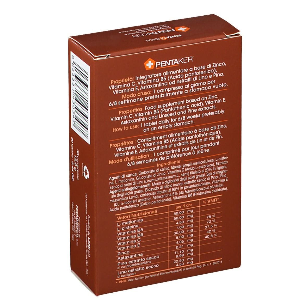 Integratore Pentaker per unghie e capelli, 30 compresse