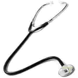 FONENDOSCOPIO PER ADULTO IN ALLUMINIO TESTA PIATTA DIAMETRO 47 MM SINGOLO TUBO LUNGHEZZA 60 CM COLORE BLU