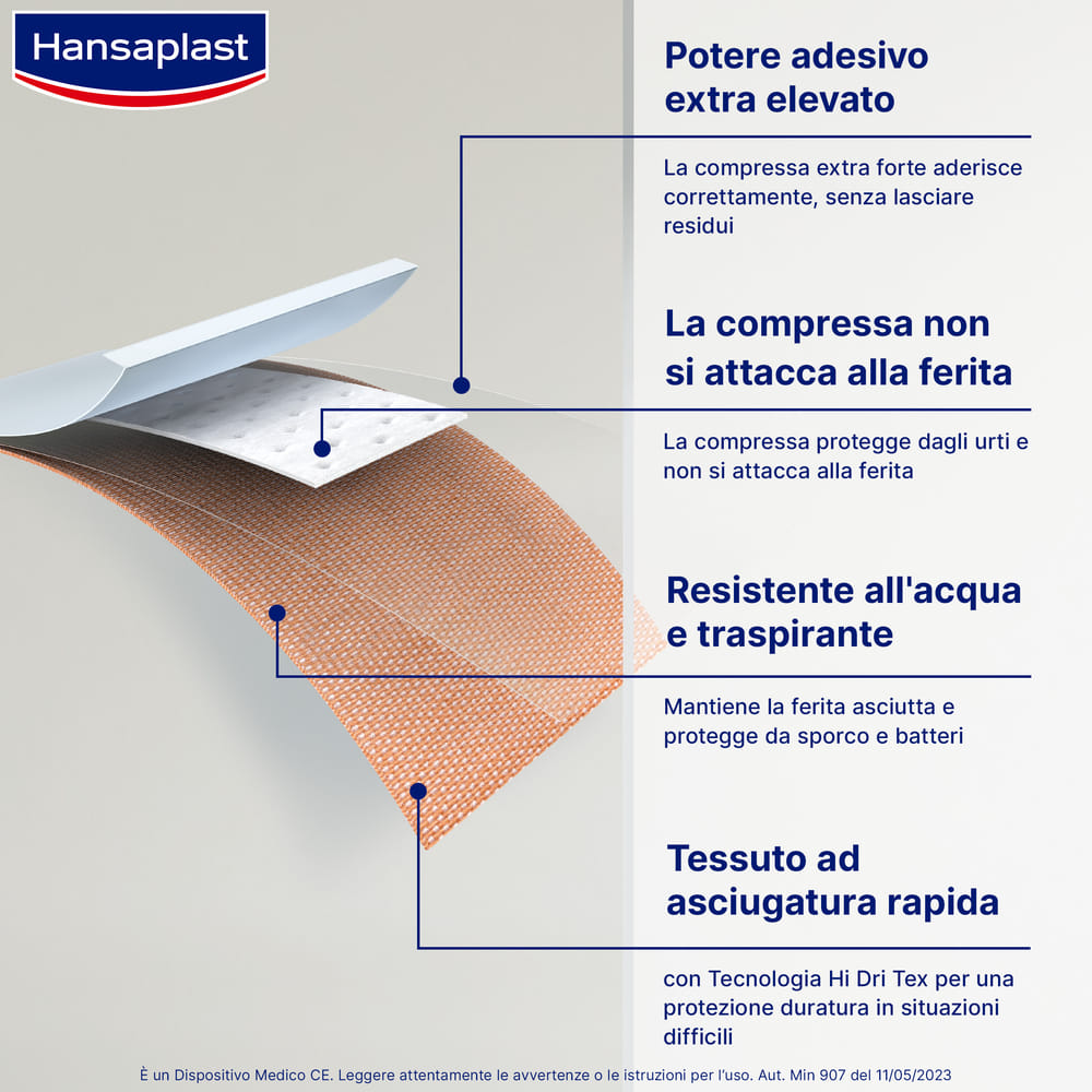 Cerotti Hansaplast Extrapower traspiranti, 8 pezzi 80x6cm