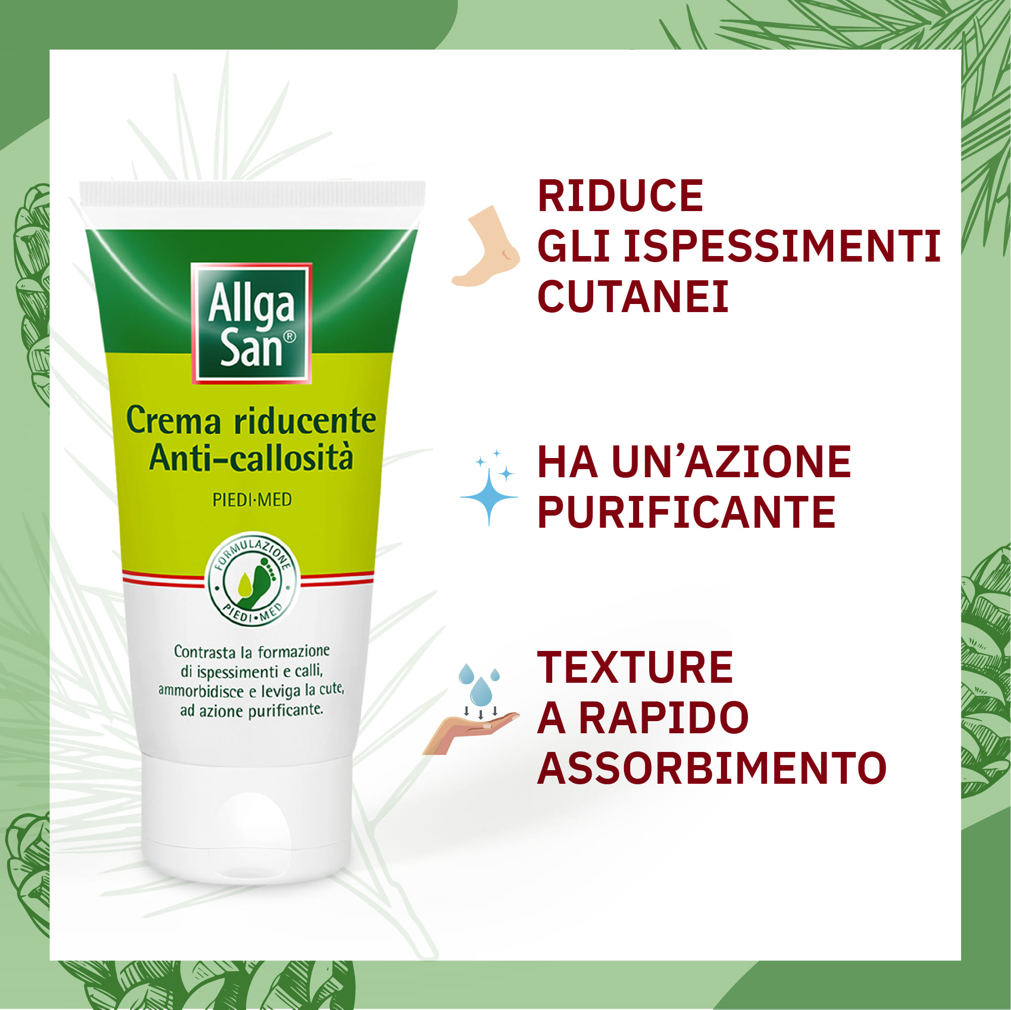 Crema Allgasan Anticallosità per calli e talloni, 75ml