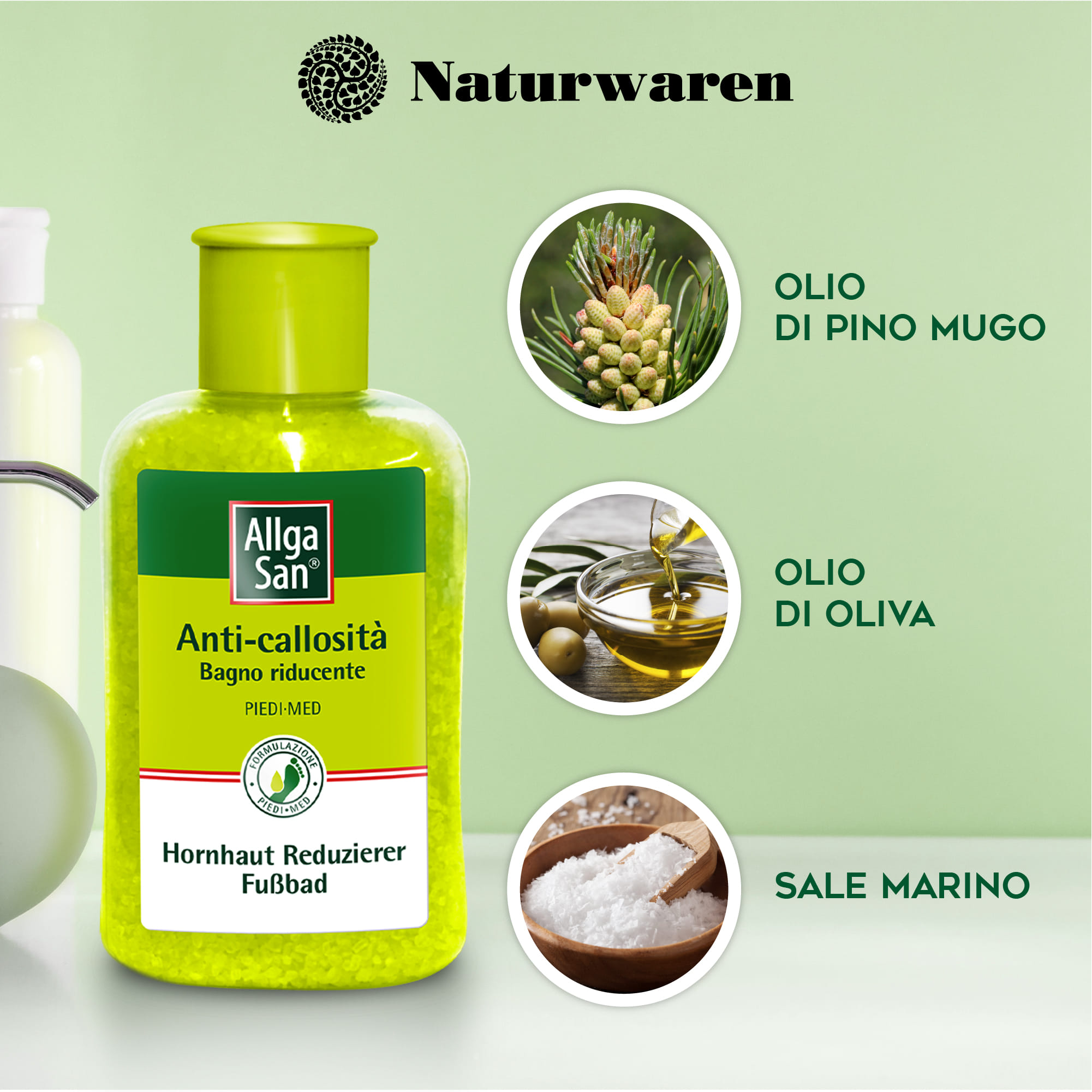 Pediluvio Allgasan Anti-callosità per calli e duroni 350g