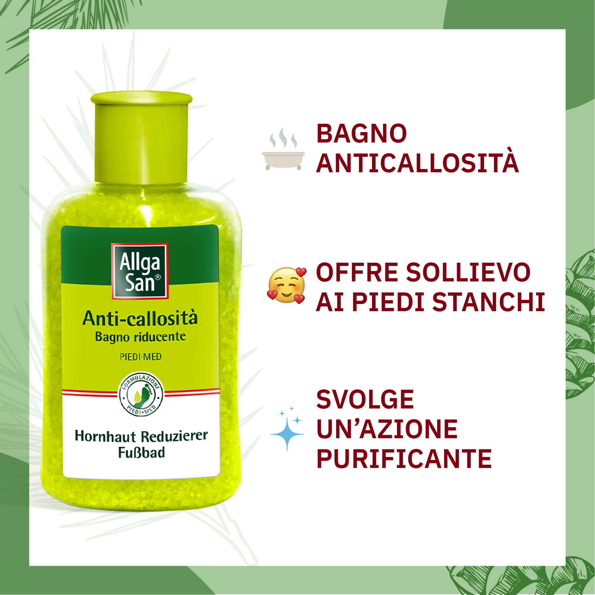Pediluvio Allgasan Anti-callosità per calli e duroni 350g