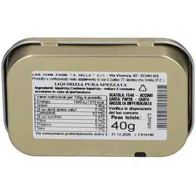 LIQUIRIZIA PURA SPEZZATA 40 G LIQUIRIZIA PURA SPEZZATA 40 G