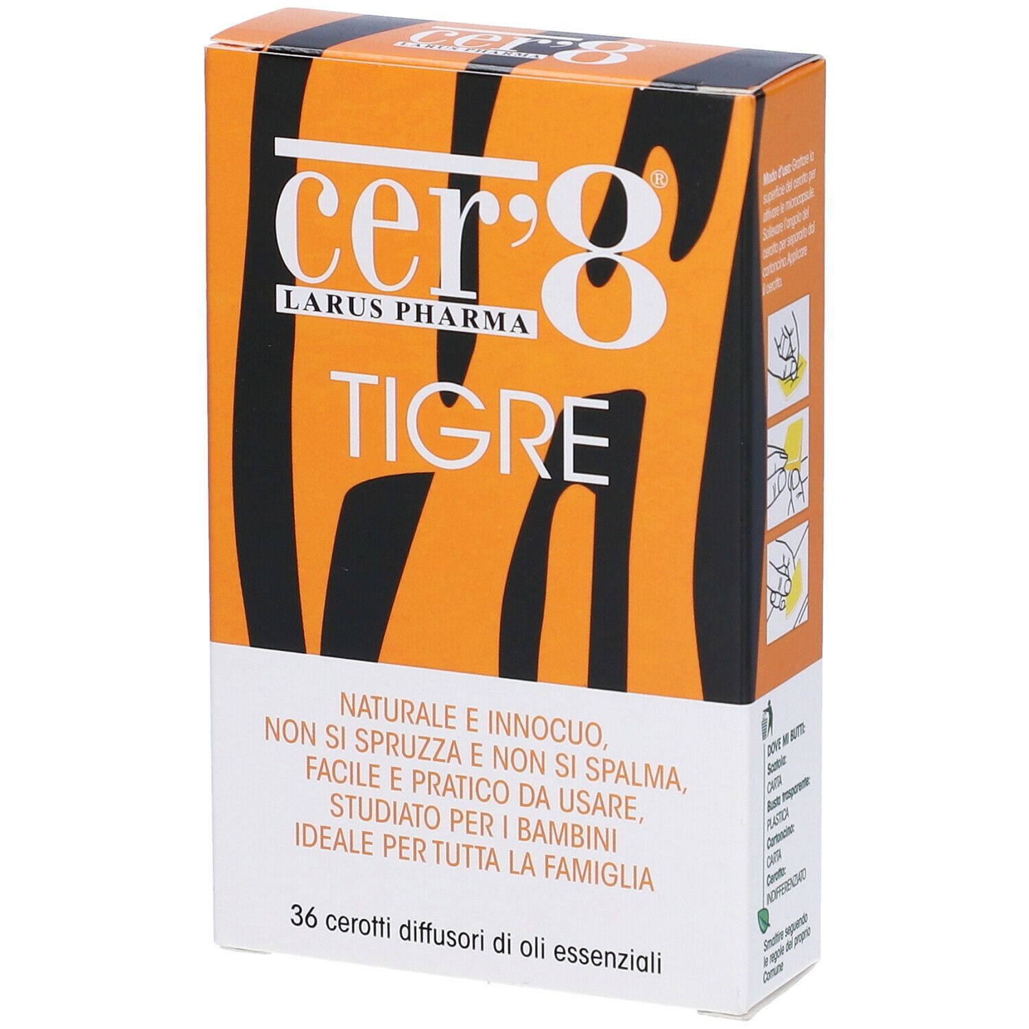 Cer'8 Tigre Cuscinetto Adesivo 36 Pezzi