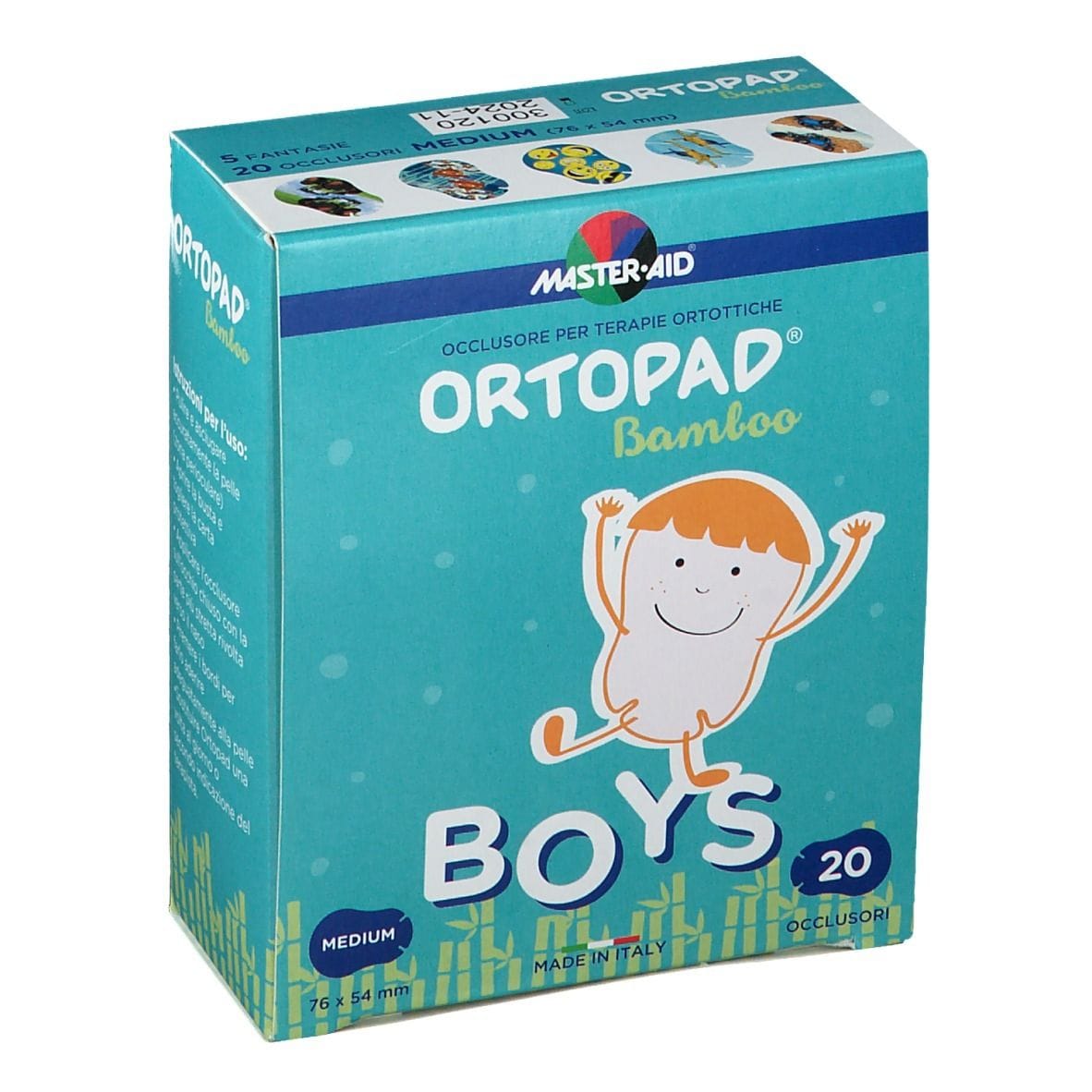 Cerotto oculare Ortopad Boys misura M per ortottica, 20 pezzi