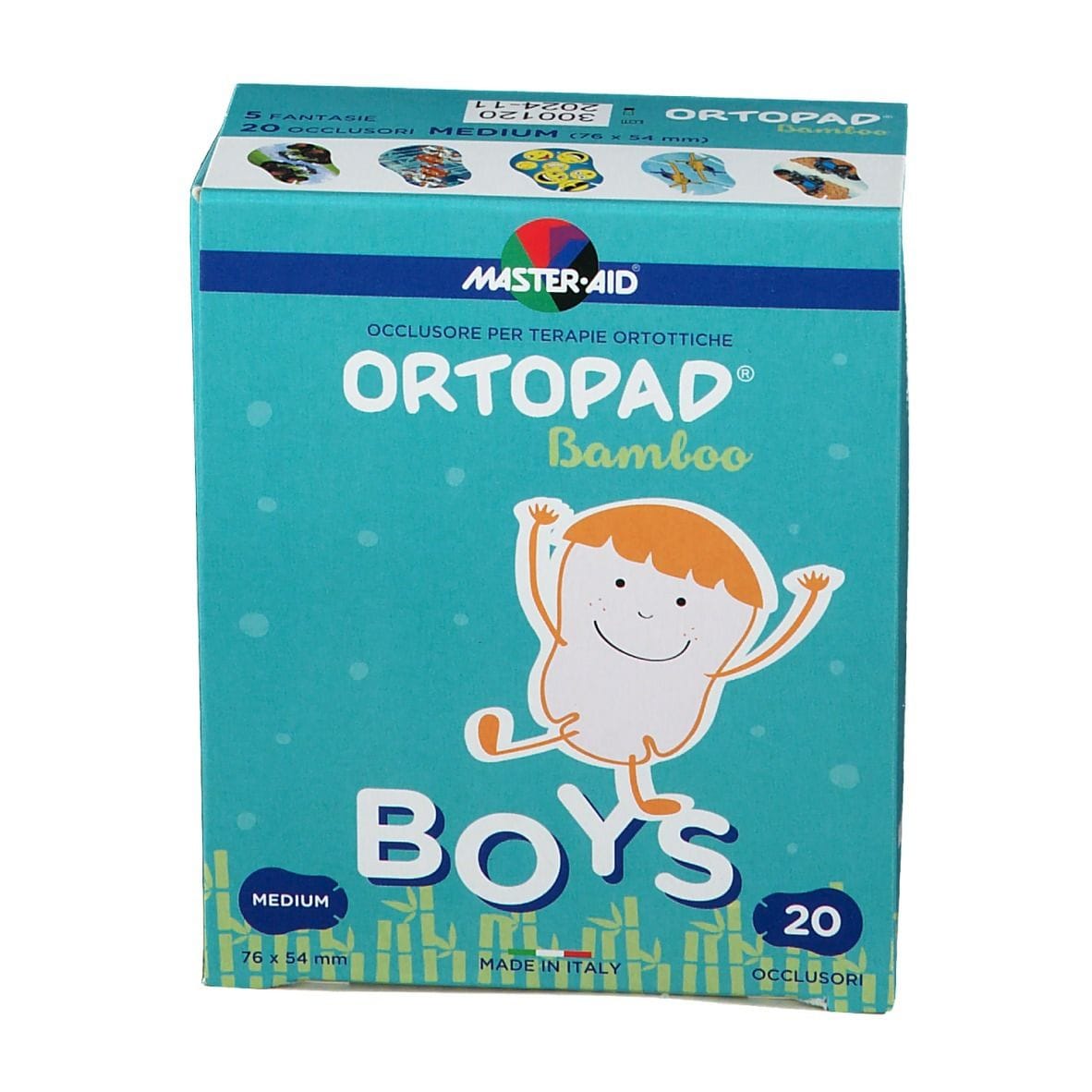 Cerotto oculare Ortopad Boys misura M per ortottica, 20 pezzi