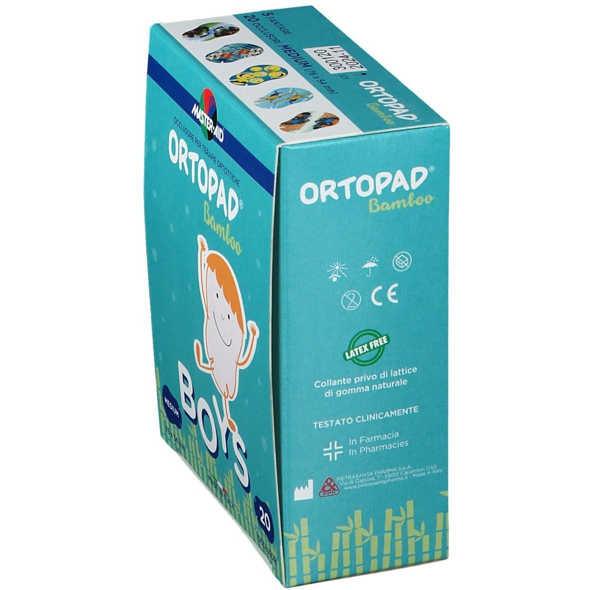 Cerotto oculare Ortopad Boys misura M per ortottica, 20 pezzi