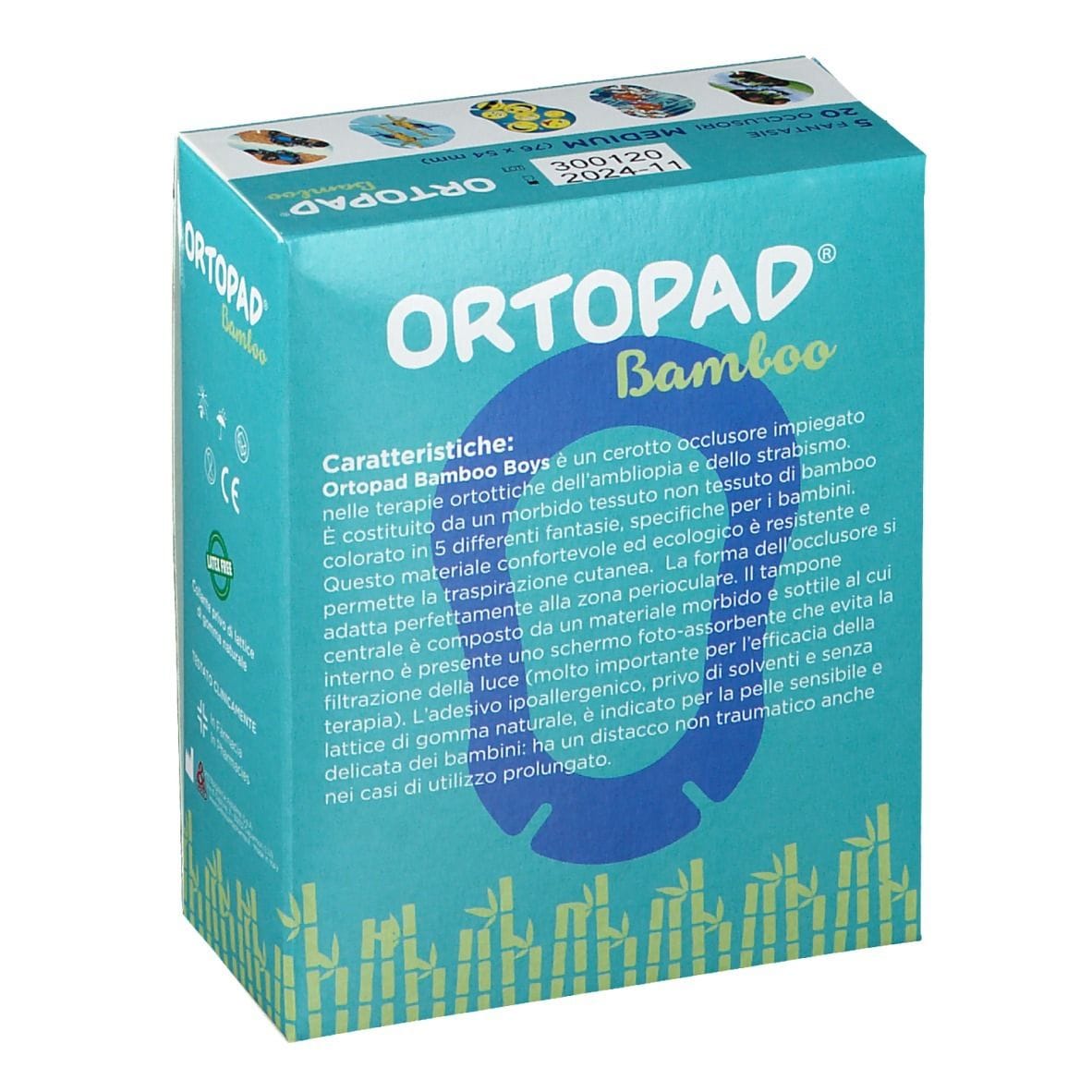 Cerotto oculare Ortopad Boys misura M per ortottica, 20 pezzi