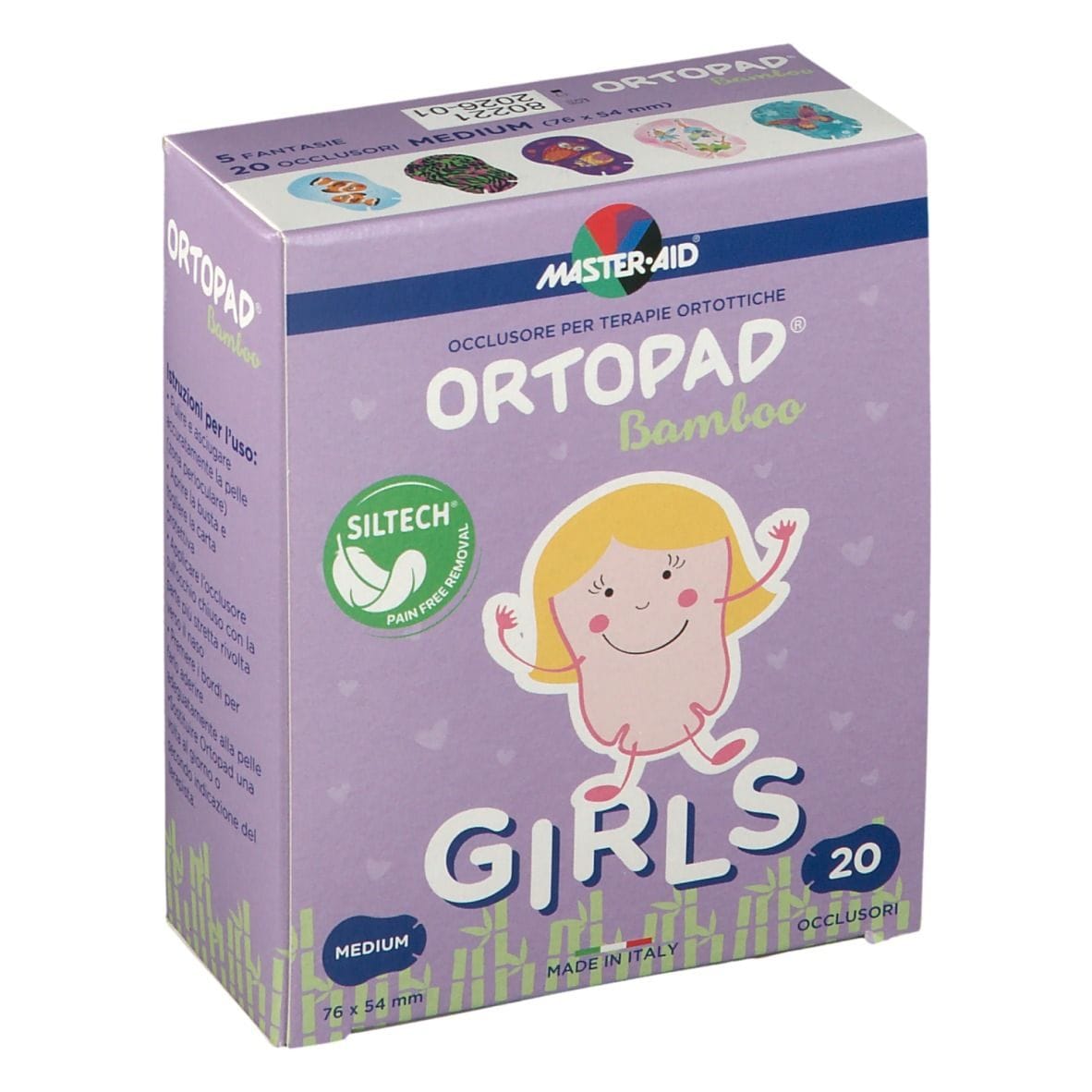 CEROTTO OCULARE PER ORTOTTICA ORTOPAD GIRLS M 5,4X7,6 20 PEZZI