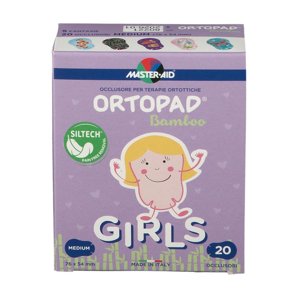 CEROTTO OCULARE PER ORTOTTICA ORTOPAD GIRLS M 5,4X7,6 20 PEZZI